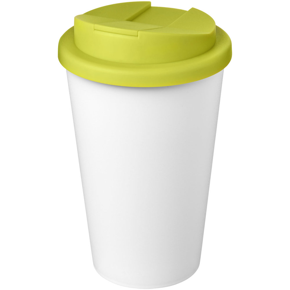 Americano® Eco 350 ml recycled tumbler with spill-proof lid - Lime, White