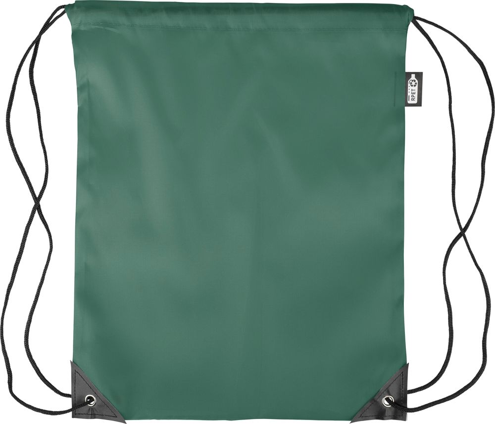 Recycled rPET polyester (210D) drawstring backpack Enrique - green