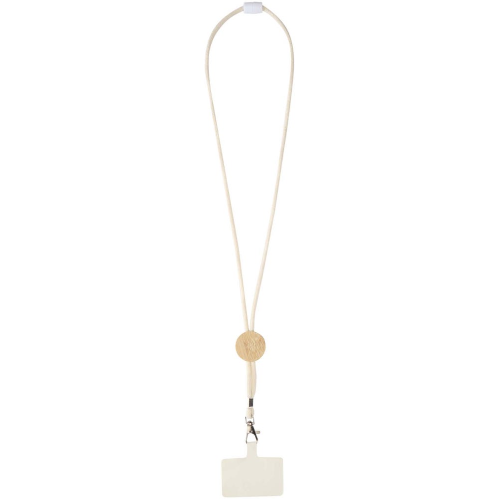Adhab smartphone lanyard with bamboo details - White
