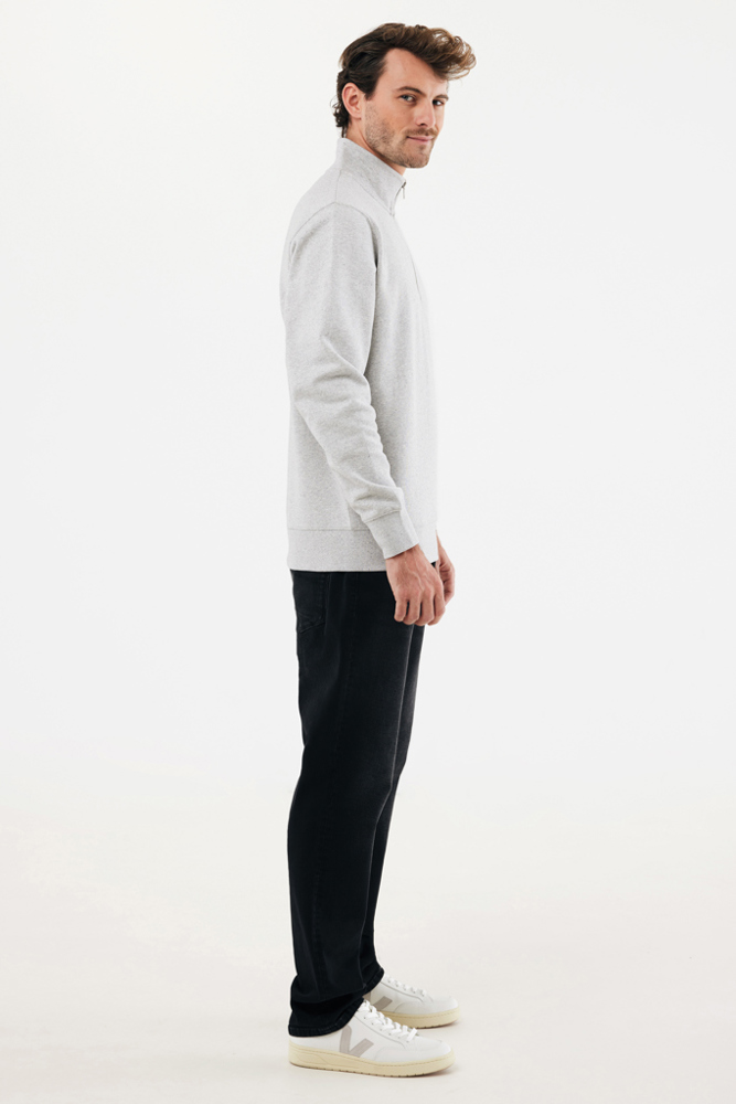 IQONIQ Elgon recycled cotton quarter zip sweater