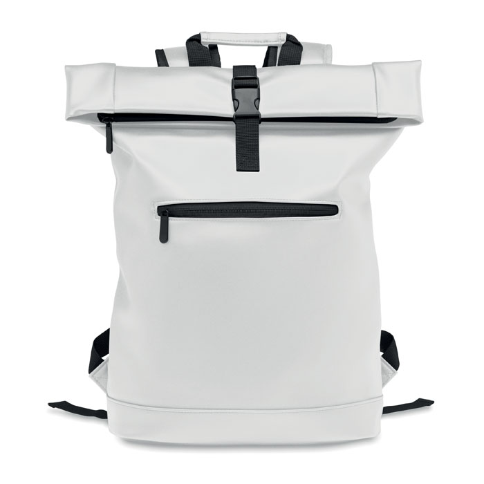 BAI ROLL - Laptop PU Rolltop backpack - White