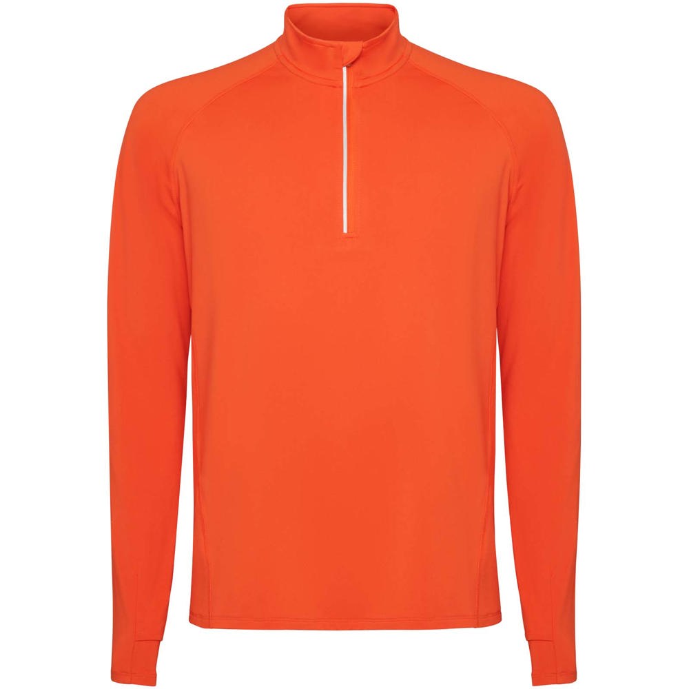 Estambul long sleeve men's half zip sweatshirt - Fire orange