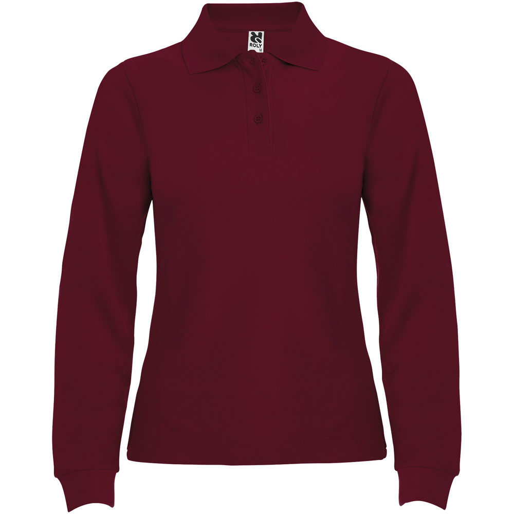 Estrella long sleeve women's polo - Garnet