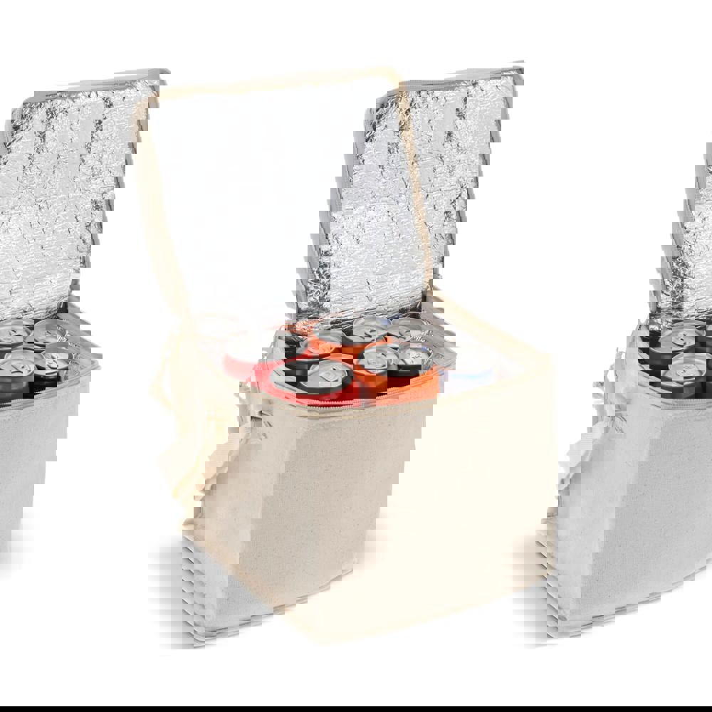 Cooler bag 100% cotton exterior square 22x18x18cm