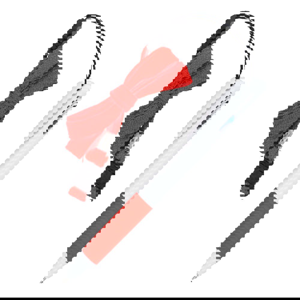 3 Colour pen with grip and keycord - White / Red