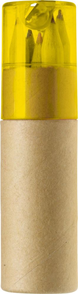 ABS and cardboard tube with pencils Libbie - Yellow