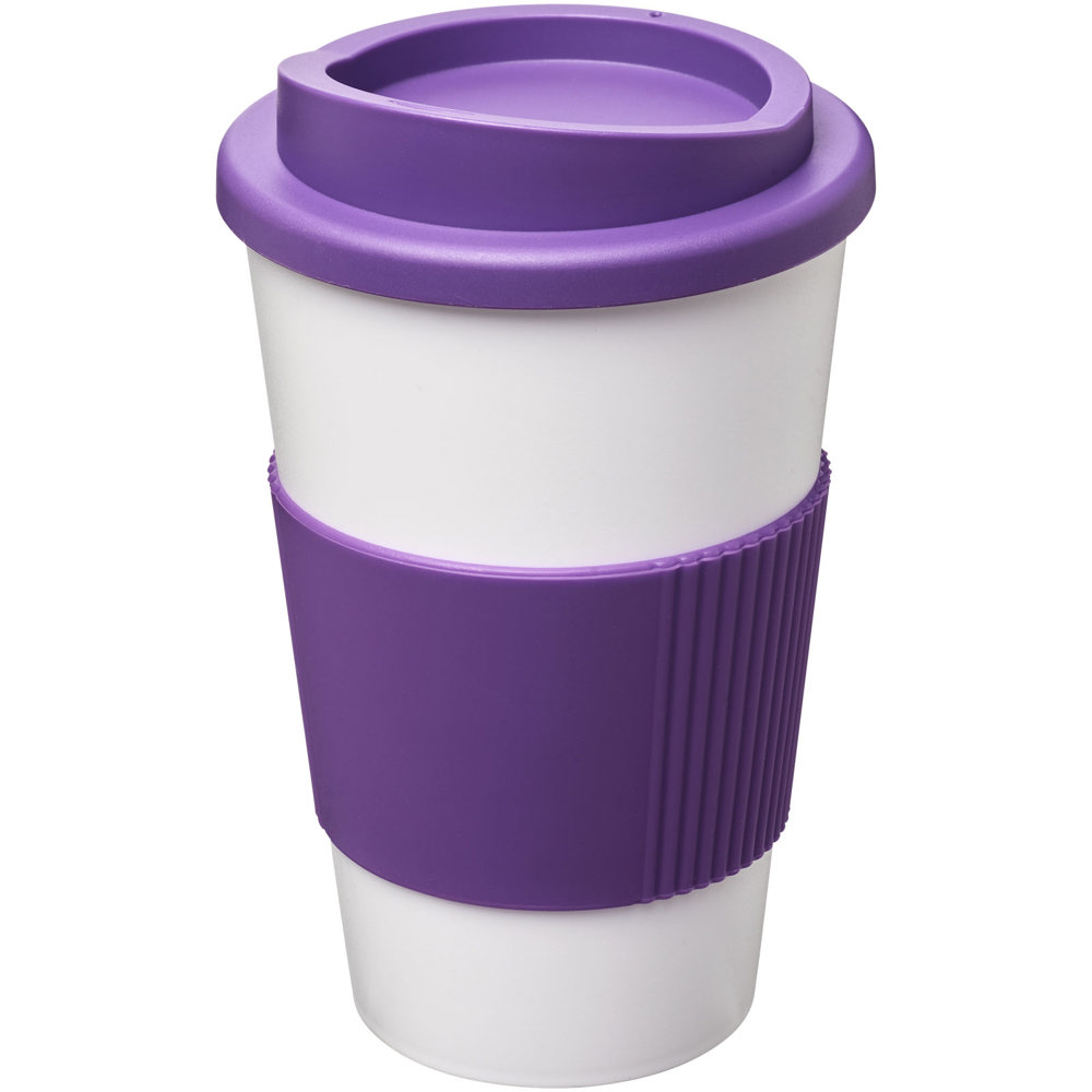Americano® 350 ml insulated tumbler with grip - White, Purple