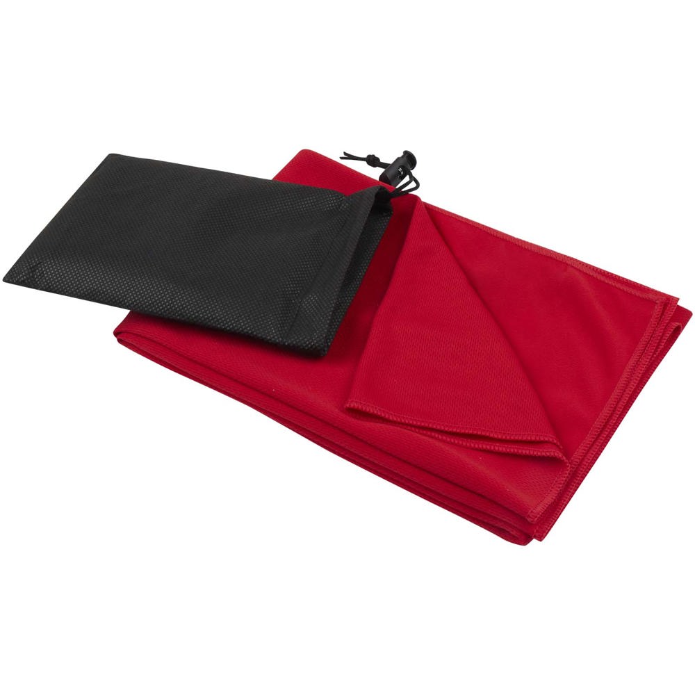Lucas RPET sport towel 50x100 cm - Red