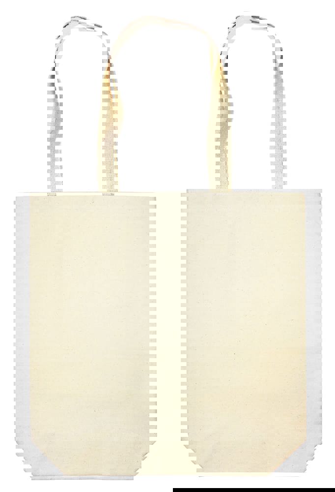 Bauwolltasche mit langen Henkeln und Bodenfalte, 300 gr/m² - Natur (Naturel) / Natur