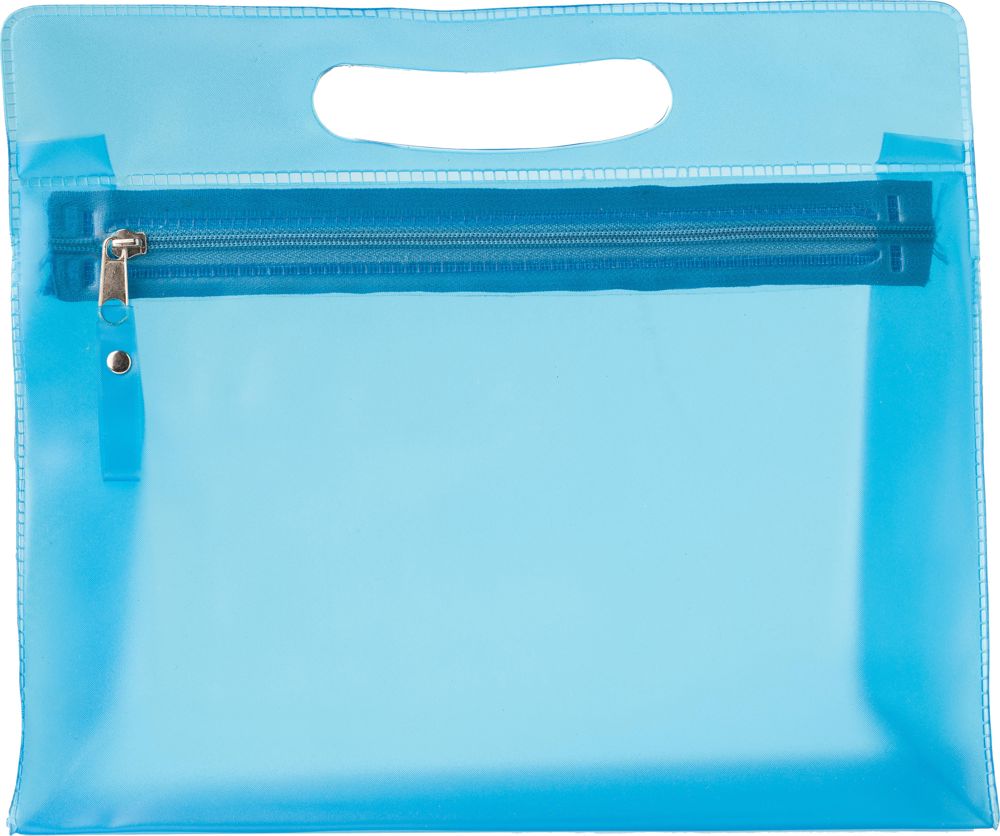 Kulturtasche aus PVC Clyde - Hellblau