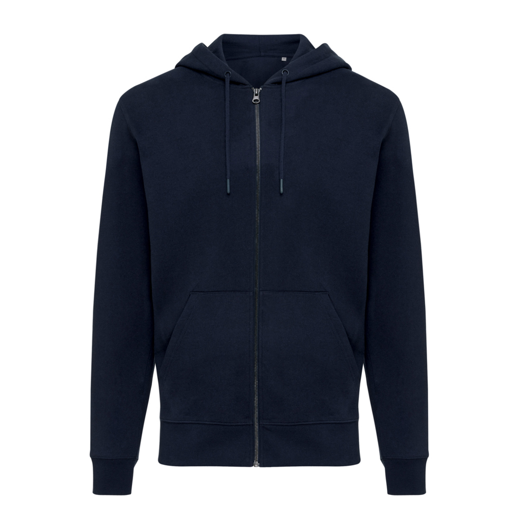 IQONIQ Abisko recycled cotton zip through hoodie - navy (± PMS 19-3923TCX)