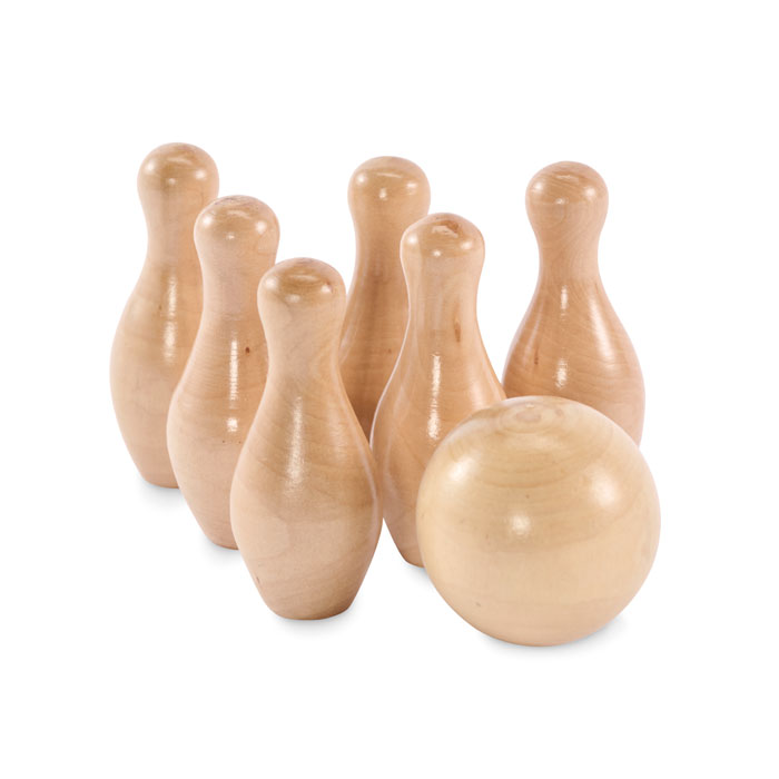 BOLITO - Mini dennenhouten bowling set