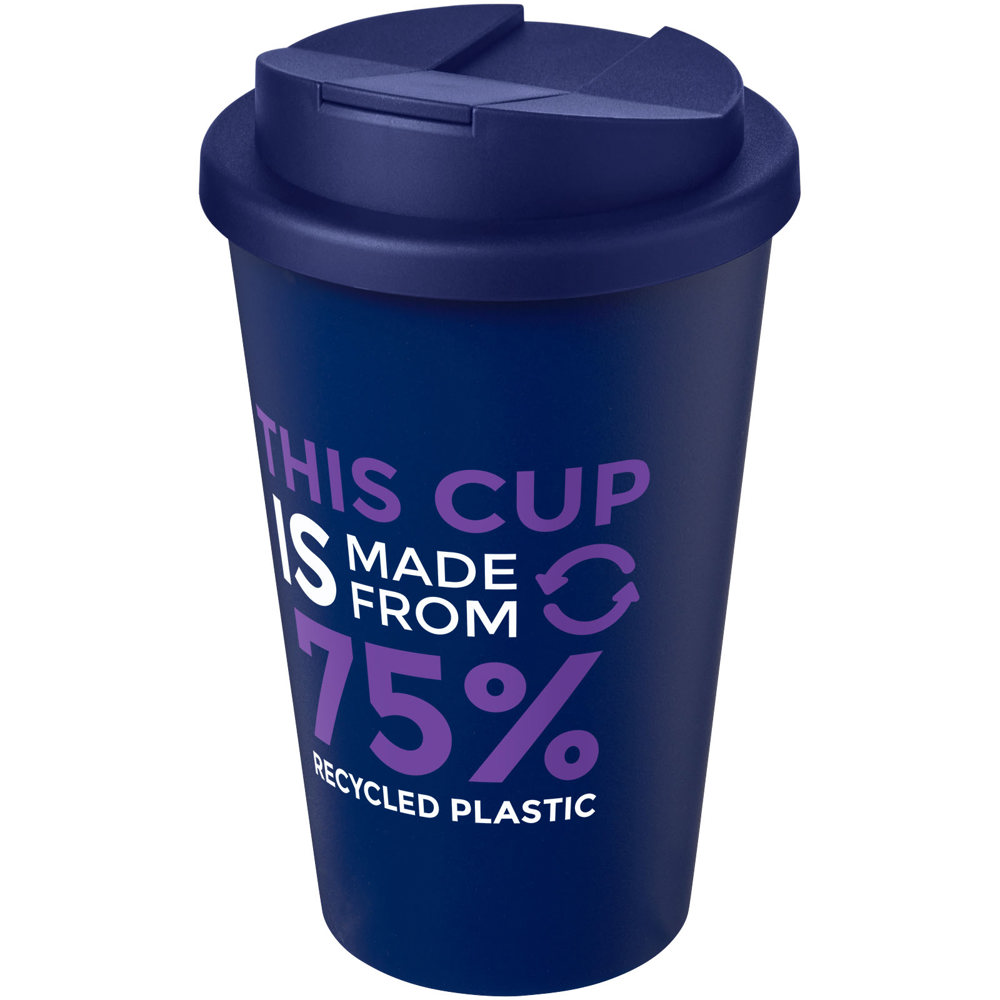 Americano® Eco 350 ml recycled tumbler with spill-proof lid