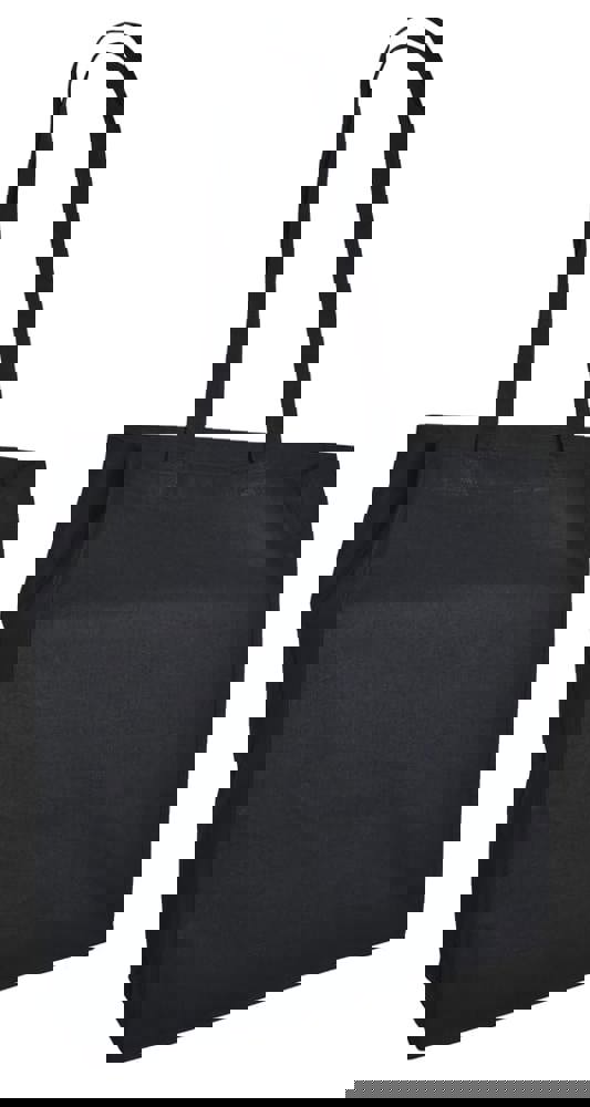 Baumwolltaschen mit langen Henkeln und Bodenfalte, 140 gr/m²