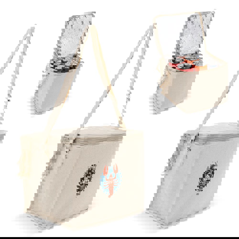 Cooler bag 100% cotton exterior square 22x18x18cm