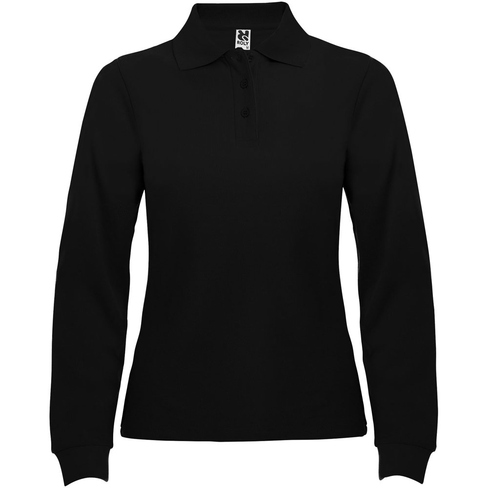 Estrella long sleeve women's polo - black