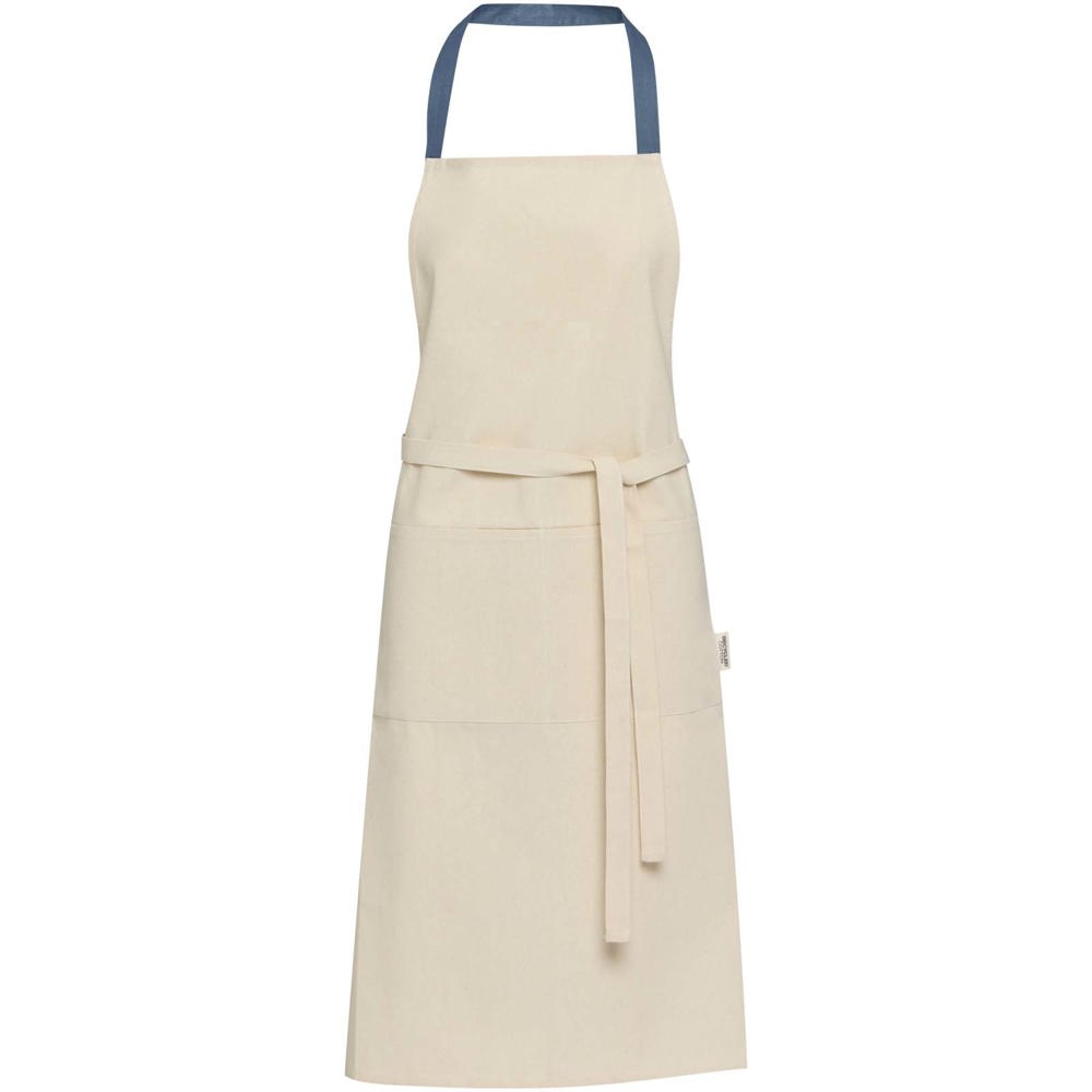 Nia 200 g/m² recycled cotton apron - Ice blue