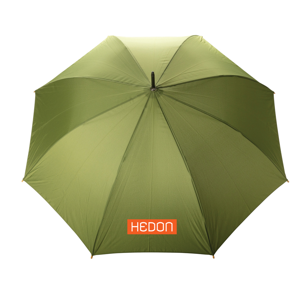 27" Impact AWARE™ RPET 190T auto open bamboo umbrella
