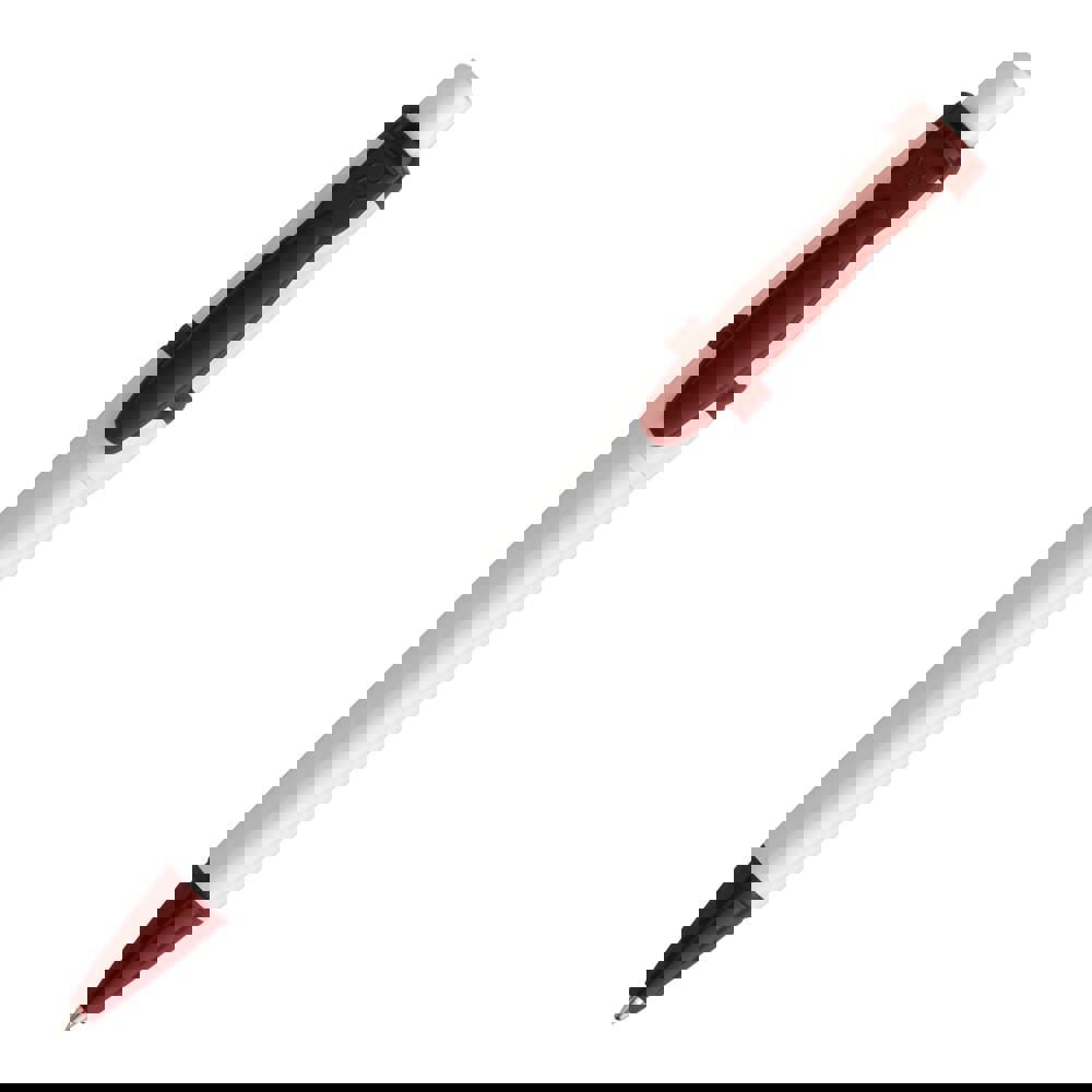 Ball pen Olly hardcolour - White / Dark Red