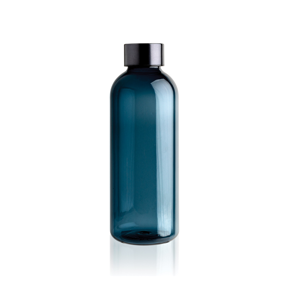 Auslaufsichere Trinkflasche mit Metalldeckel - blau (± PMS 7546 C)