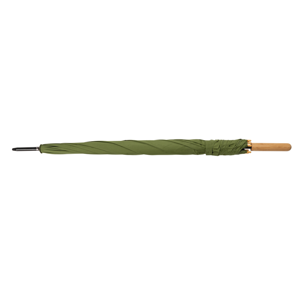 27" Impact AWARE™ RPET 190T auto open bamboo umbrella