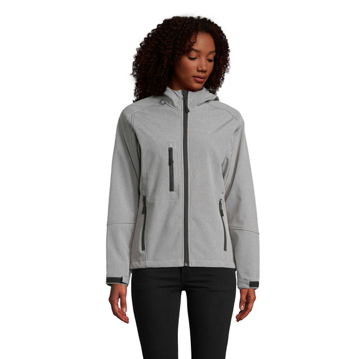 REPLAY WOMEN - REPLAY DAMEN HOOD SOFTSHELL - Graue Melange
