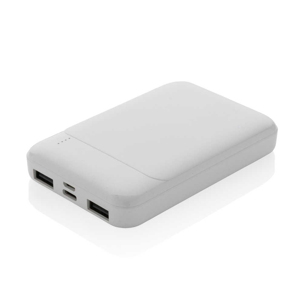 5.000mAh Powerbank aus RCS recyceltem Kunststoff - weiß (± PMS White)