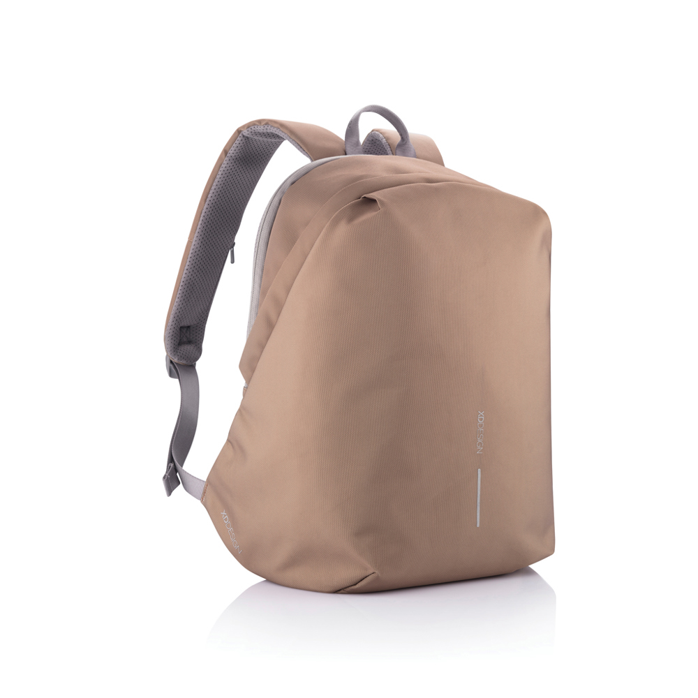 Bobby Soft, anti-theft backpack - khaki, grey (± PMS 140/ ± PMS Cool Grey 9)