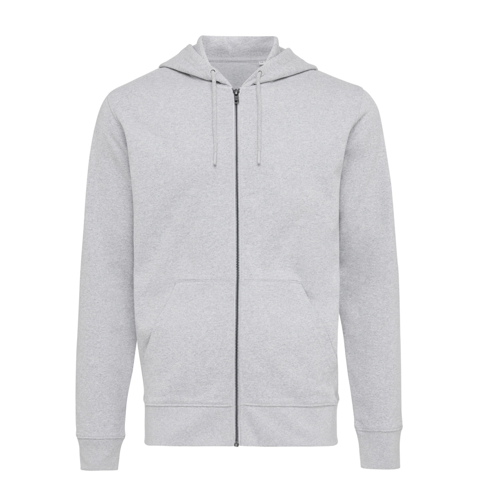IQONIQ Abisko recycled cotton zip through hoodie - heather grey (± PMS heather grey)