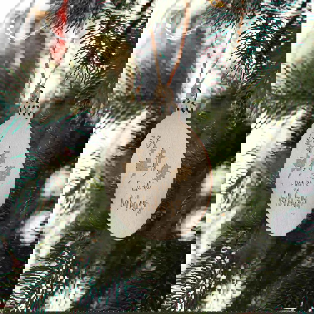 Bauble shaped wooden Christmas ornament