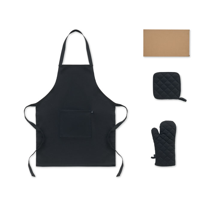 GALA SET - Gerecycled katoenen keukenset - zwart