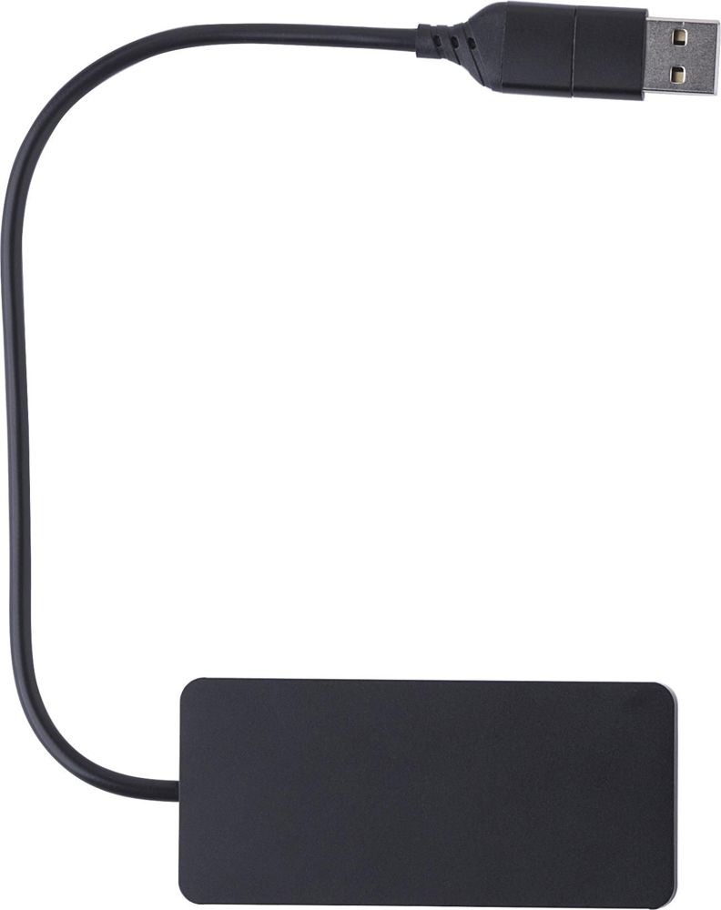 Recycled aluminium USB Hub Layton - Black