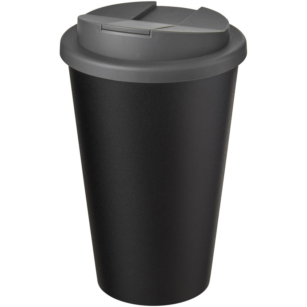 Americano® Eco 350 ml recycled tumbler with spill-proof lid - Grey, Black