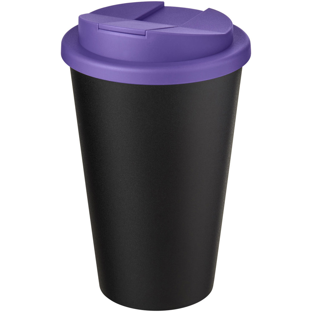 Americano® Eco 350 ml recycled tumbler with spill-proof lid - Purple, Black