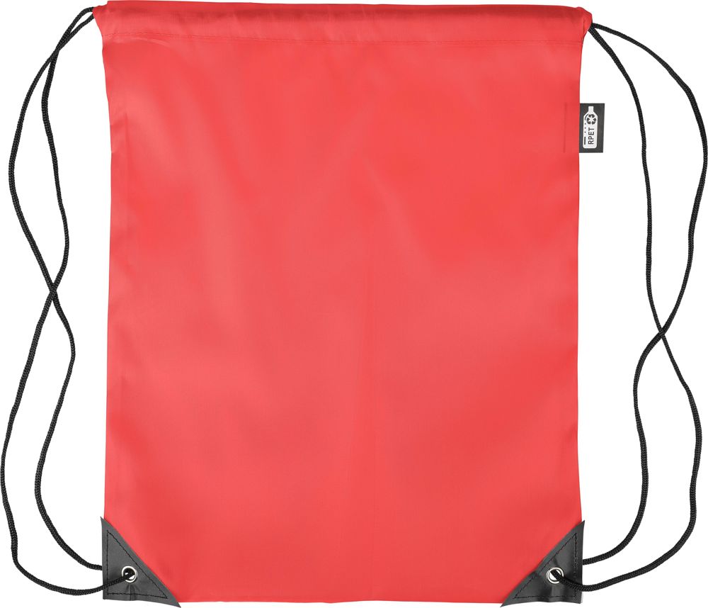 Recycled rPET polyester (210D) drawstring backpack Enrique - Red