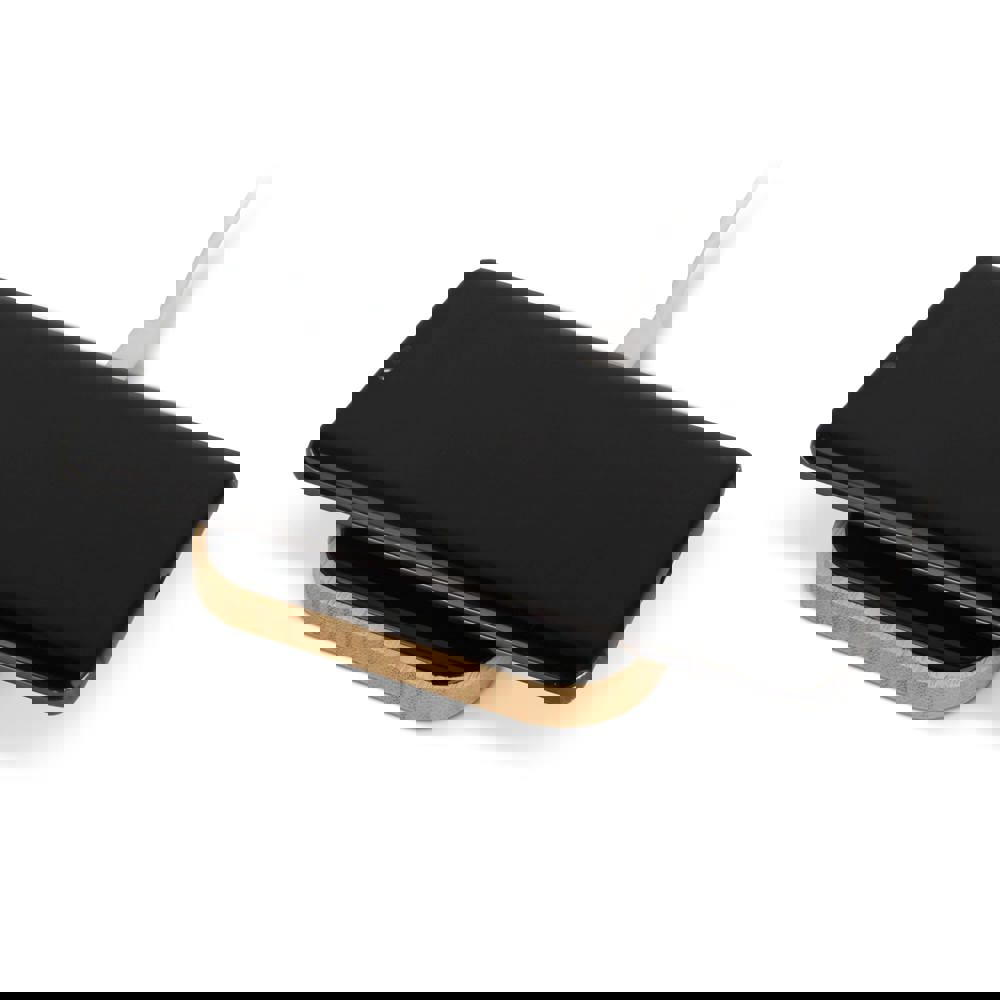 Draadloze oplader bamboe &amp; glas 10W