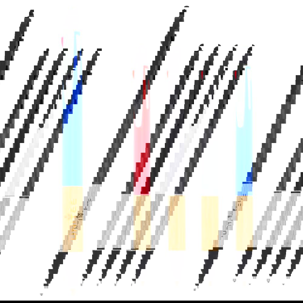 3-colour pen with bamboo grip