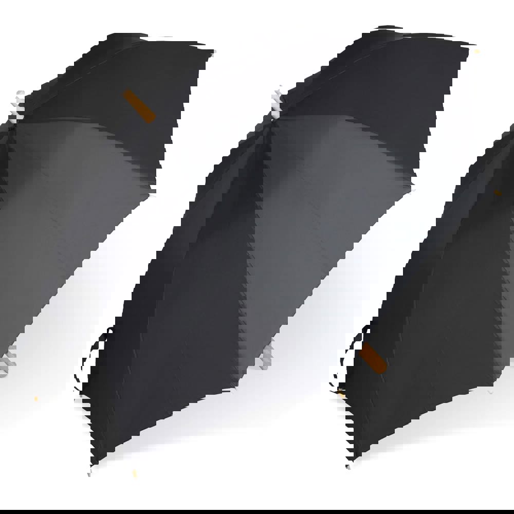 Stick umbrella 25” R-PET straight handle auto open - Black