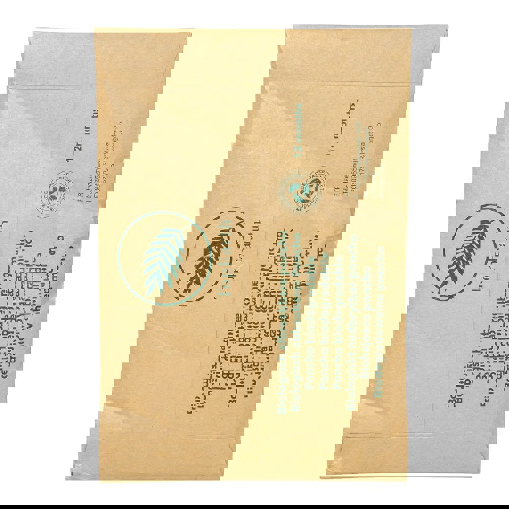 Biodegradable rain poncho