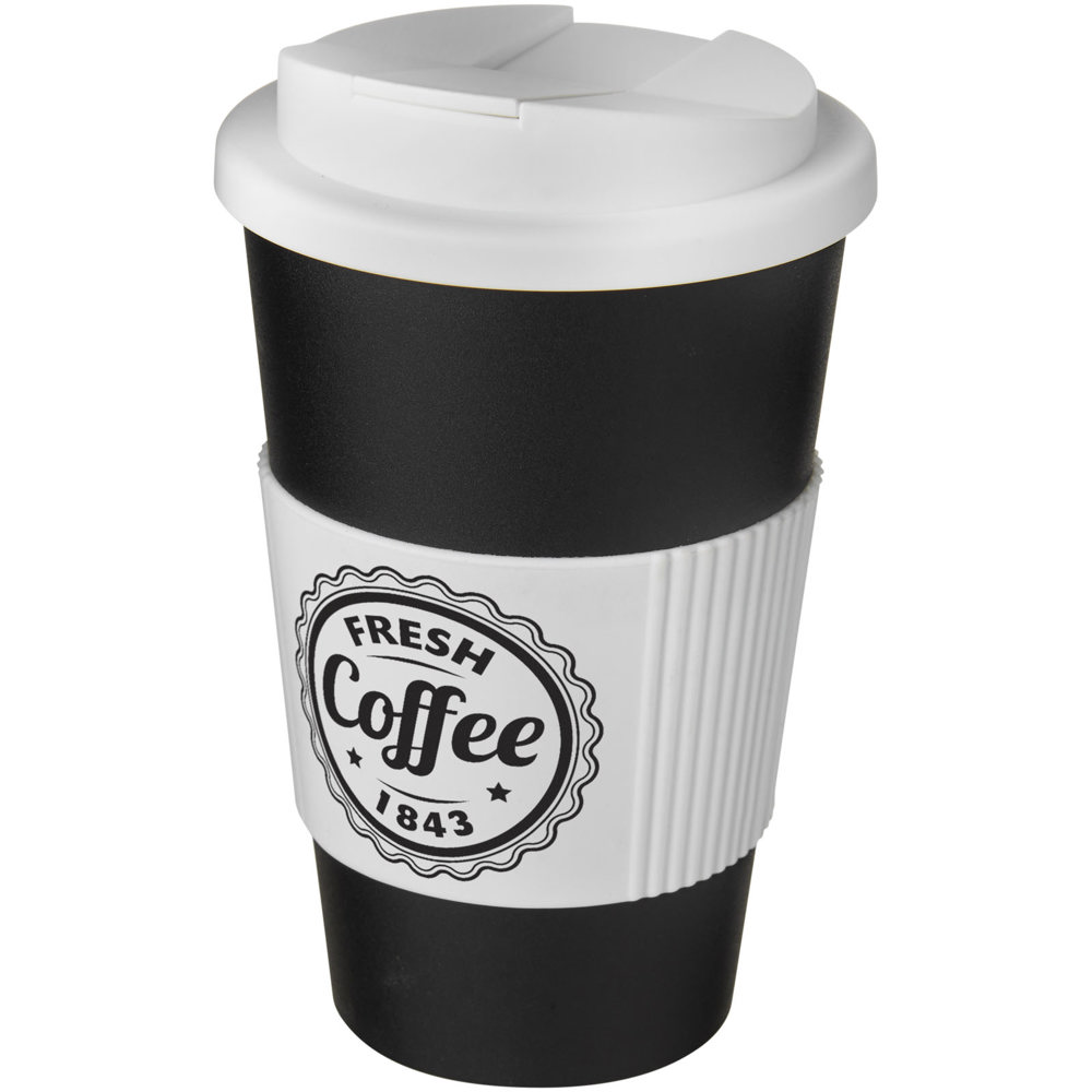 Americano® 350 ml tumbler with grip & spill-proof lid