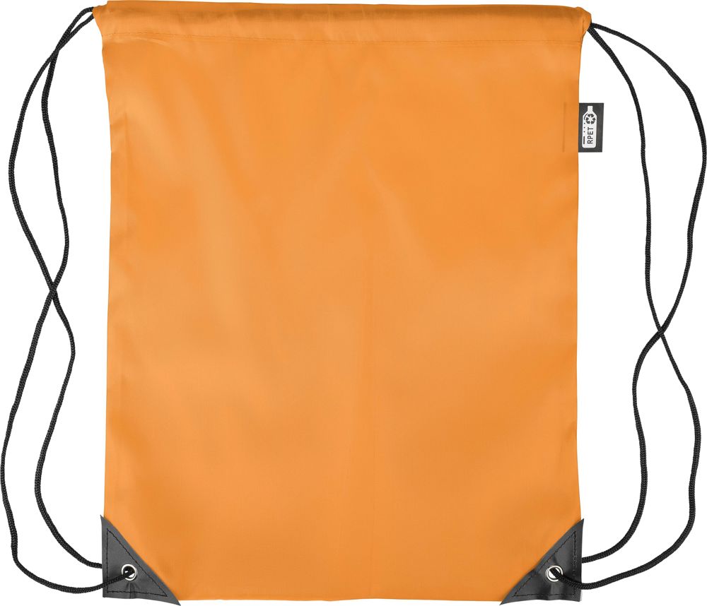 Recycled rPET polyester (210D) drawstring backpack Enrique - Orange