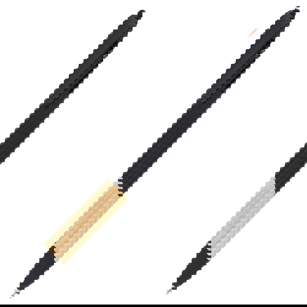 3-colour pen with bamboo grip - Black