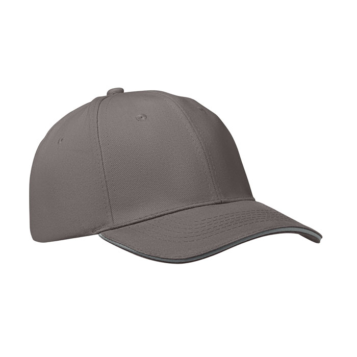 BUFFALO - 6 panel baseball cap 260 gr/m - Dark Grey/Grey