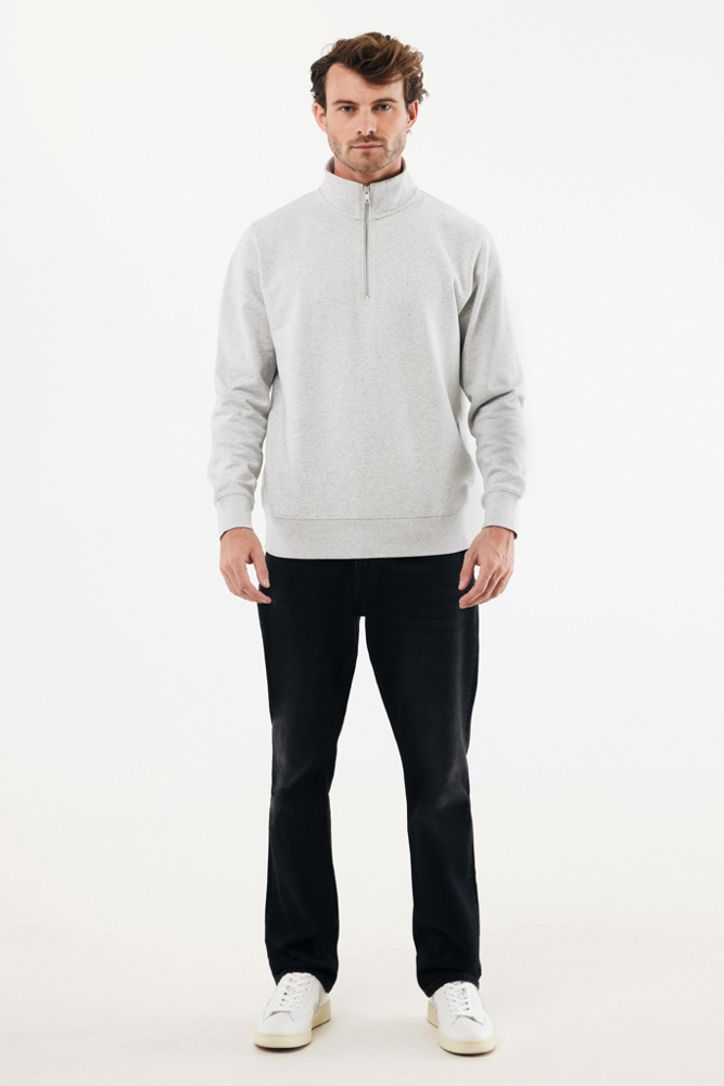 IQONIQ Elgon recycled cotton quarter zip sweater