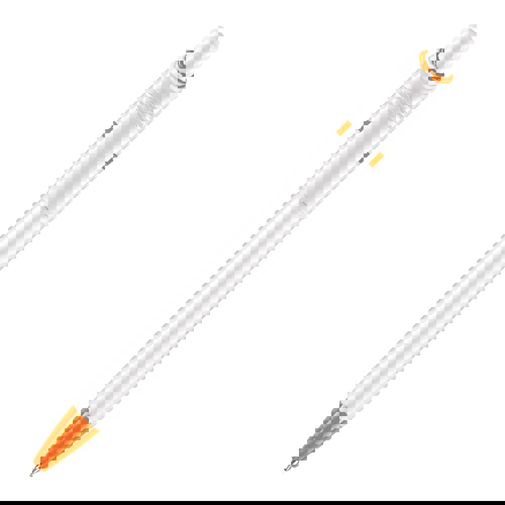 Ball pen Ducal hardcolour - White / Orange