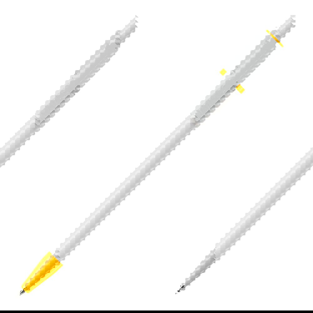 Ball pen Baron hardcolour (RX210 refill) - White / Yellow
