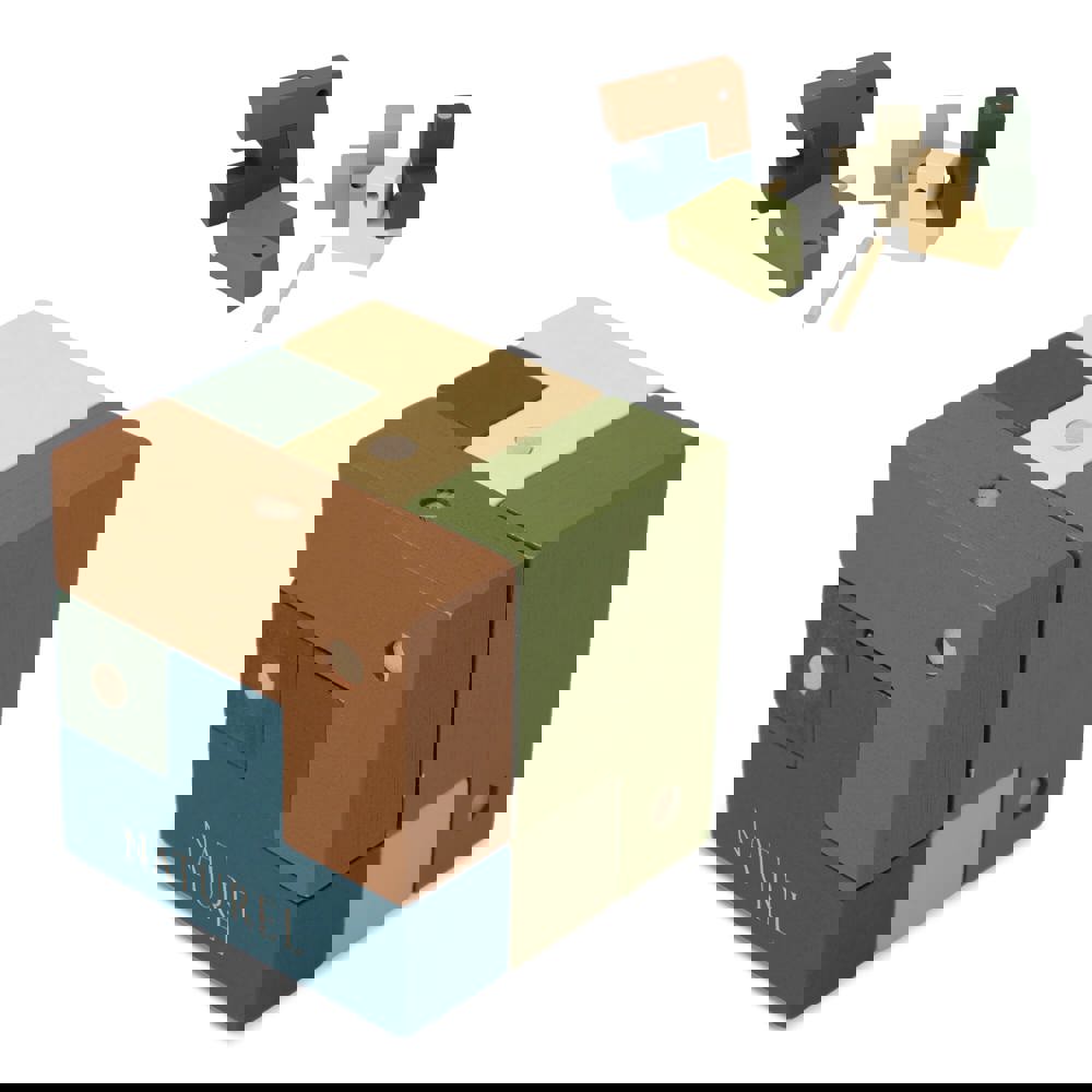 InSideOut Wooden Cube think iq puzzle