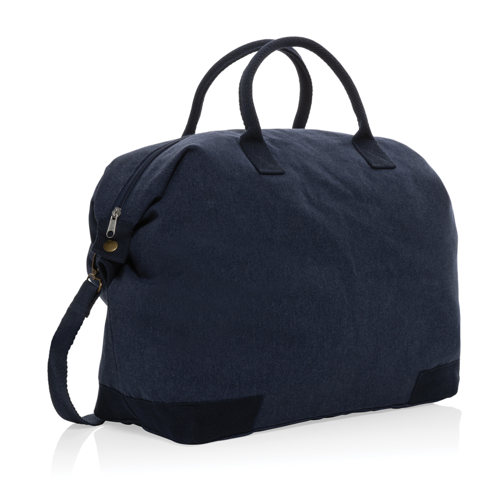 Kezar AWARE™ 500 gsm recycled canvas deluxe weekend bag - navy (± PMS 539)