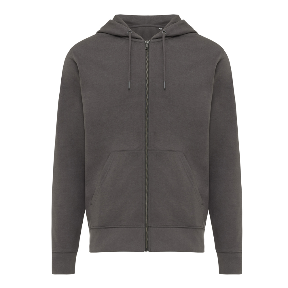 IQONIQ Abisko recycled cotton zip through hoodie - anthracite (± PMS 19-3900 TCX)
