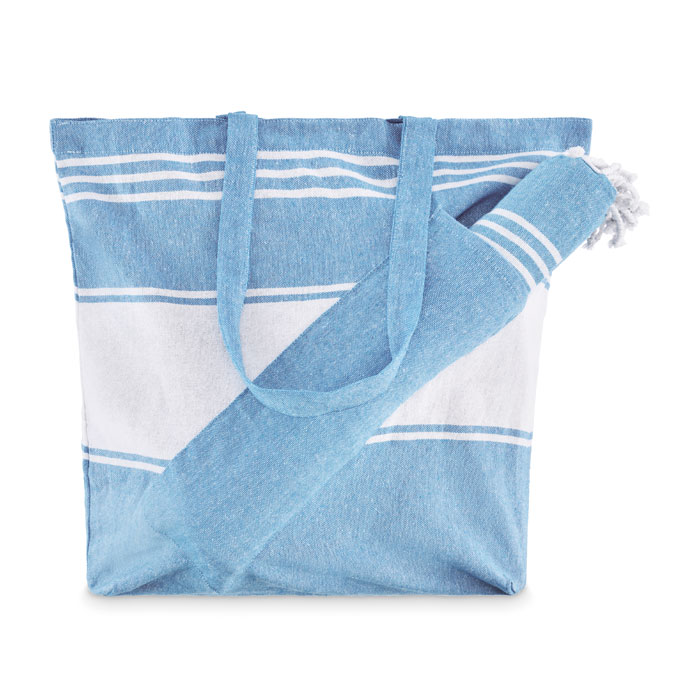 HUMMUM - Beach bag with hammam towel - Turquoise